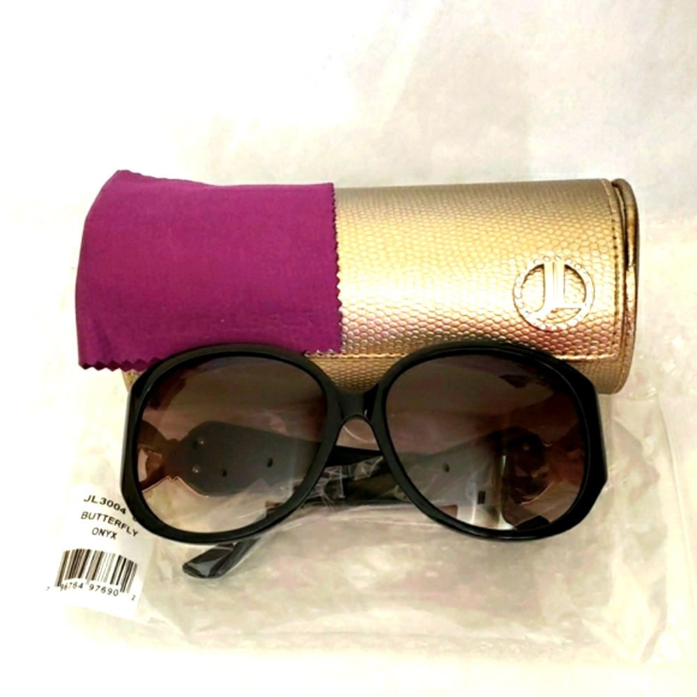 Authentic New Judith Leiber Butterfly Onyx JL 3004  Sunglasses